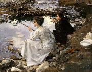John Singer Sargent Two Girls Fishing Spain oil painting reproduction